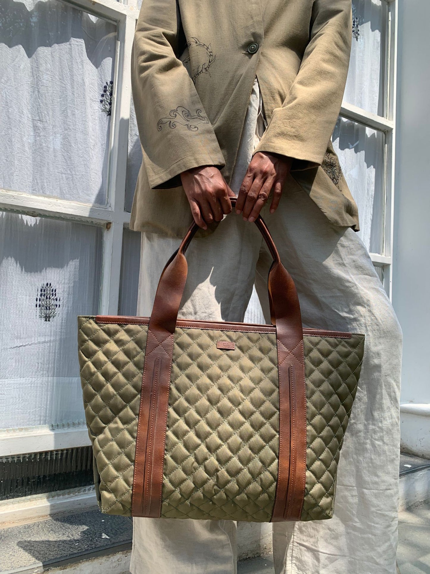 FOREST CRISS CROSS TOTE BAG 1