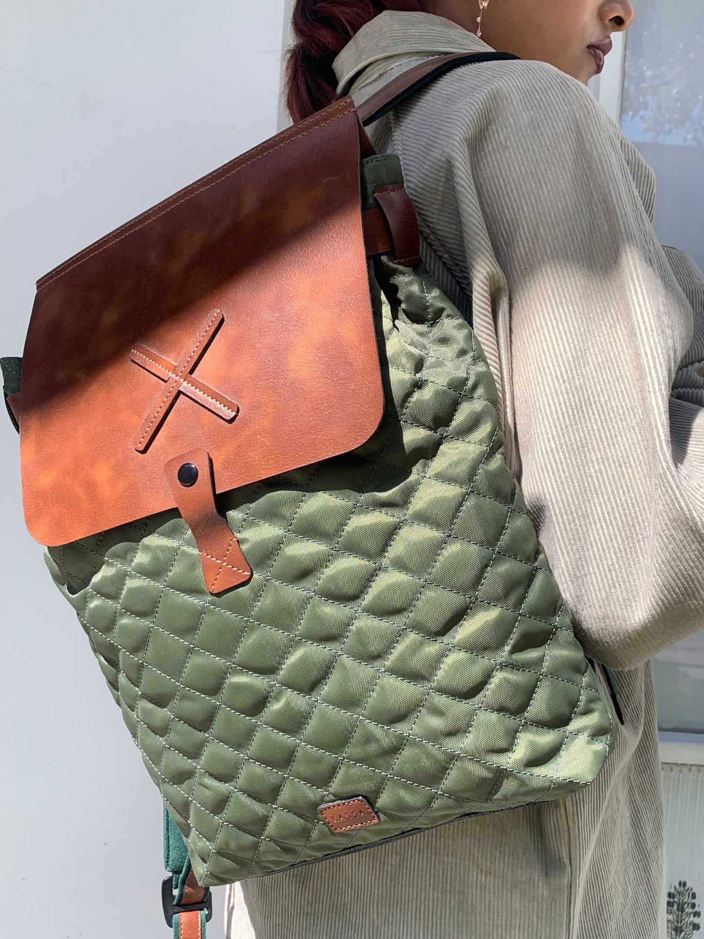 FOREST CRISS CROSS TOTE BAGPACK