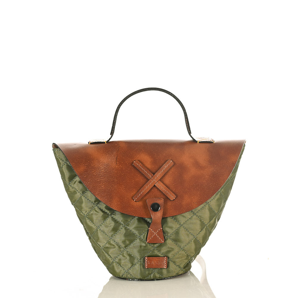 FOREST CRISS CROSS BUCKET TOTE